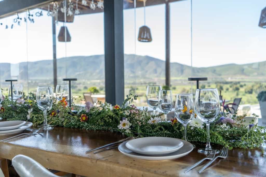 Restaurant Table at Montevalle in Valle de Guadalupe, B.C., Mexico