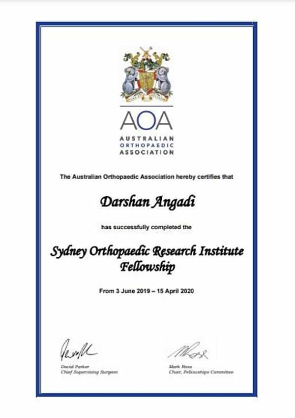 AOA Certificate