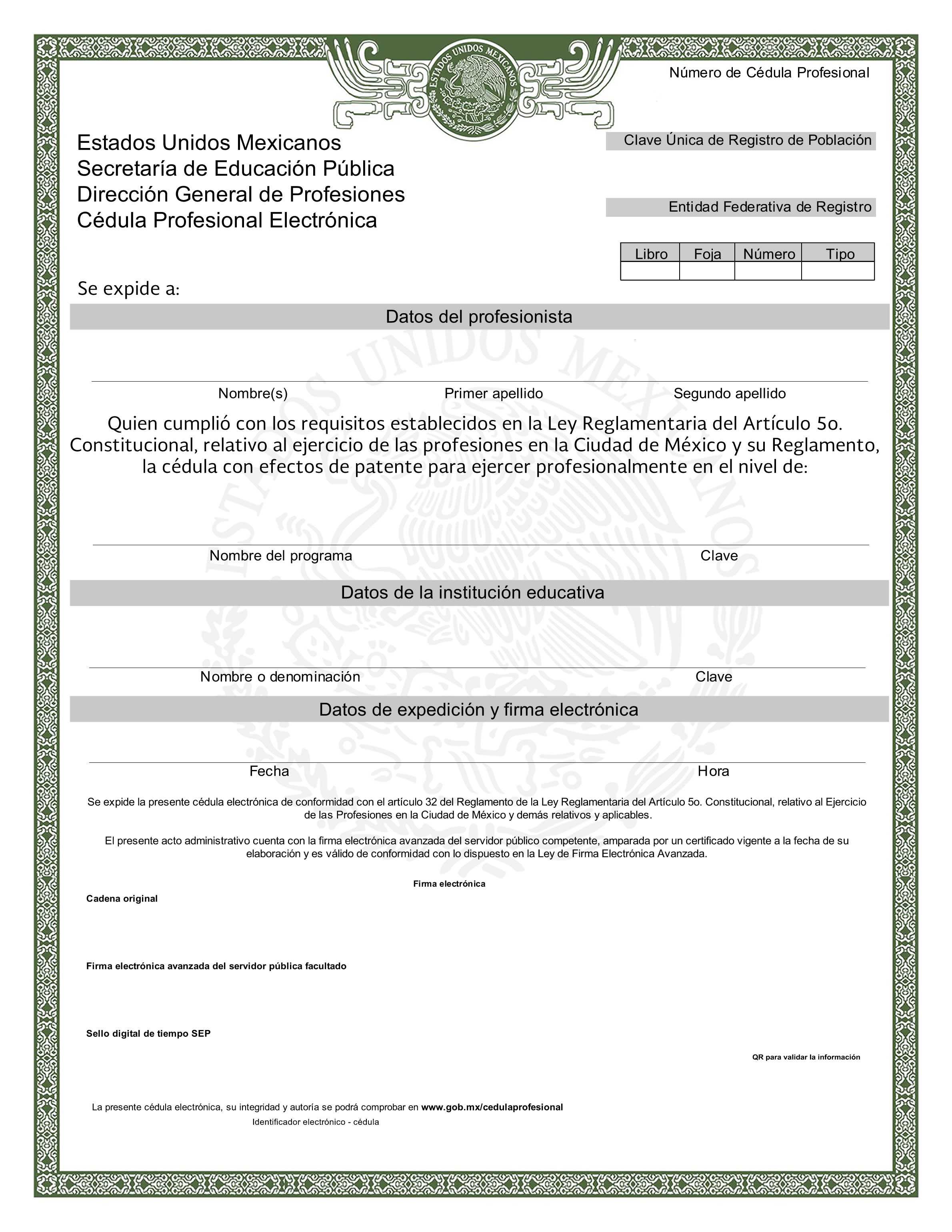 Certificate - Estados Unidos Mexicanos