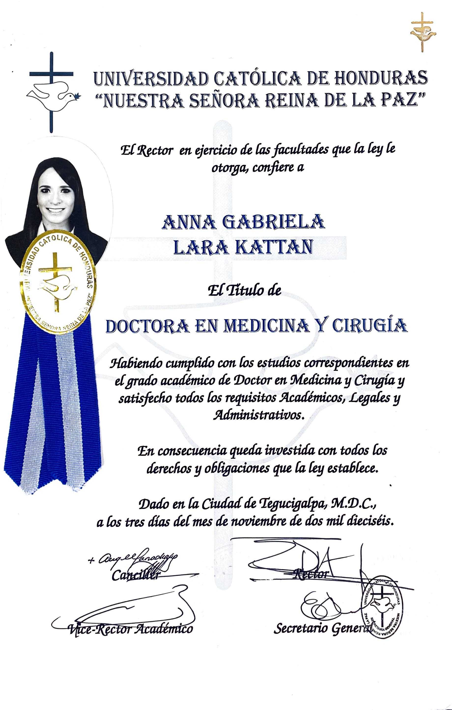 Certificate - Universidad Catolica De Honduras