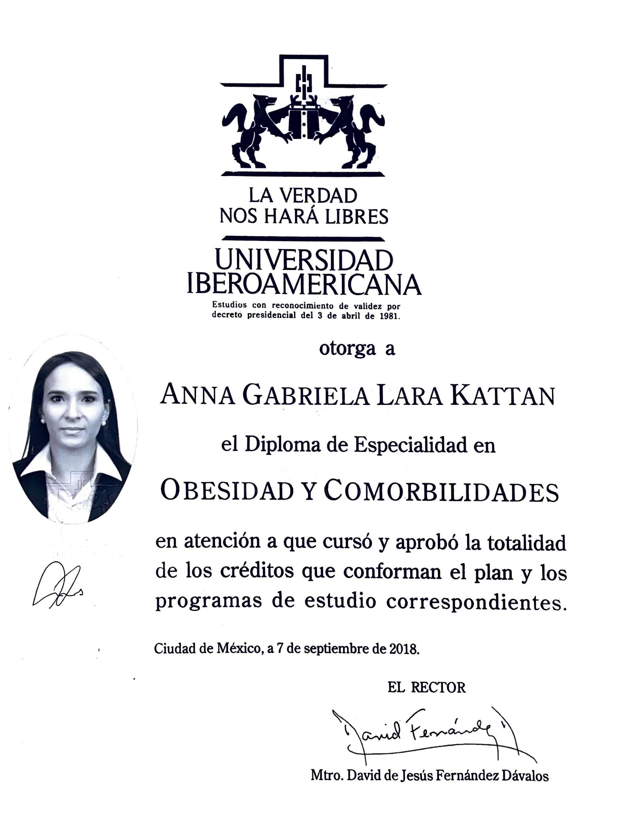 Certificate - Universidad Iberoamericana