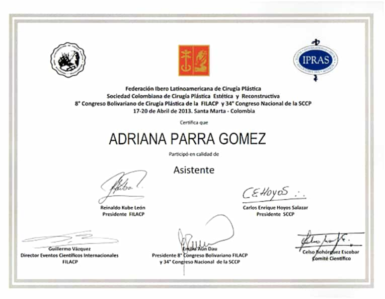 IPRAS Certificate