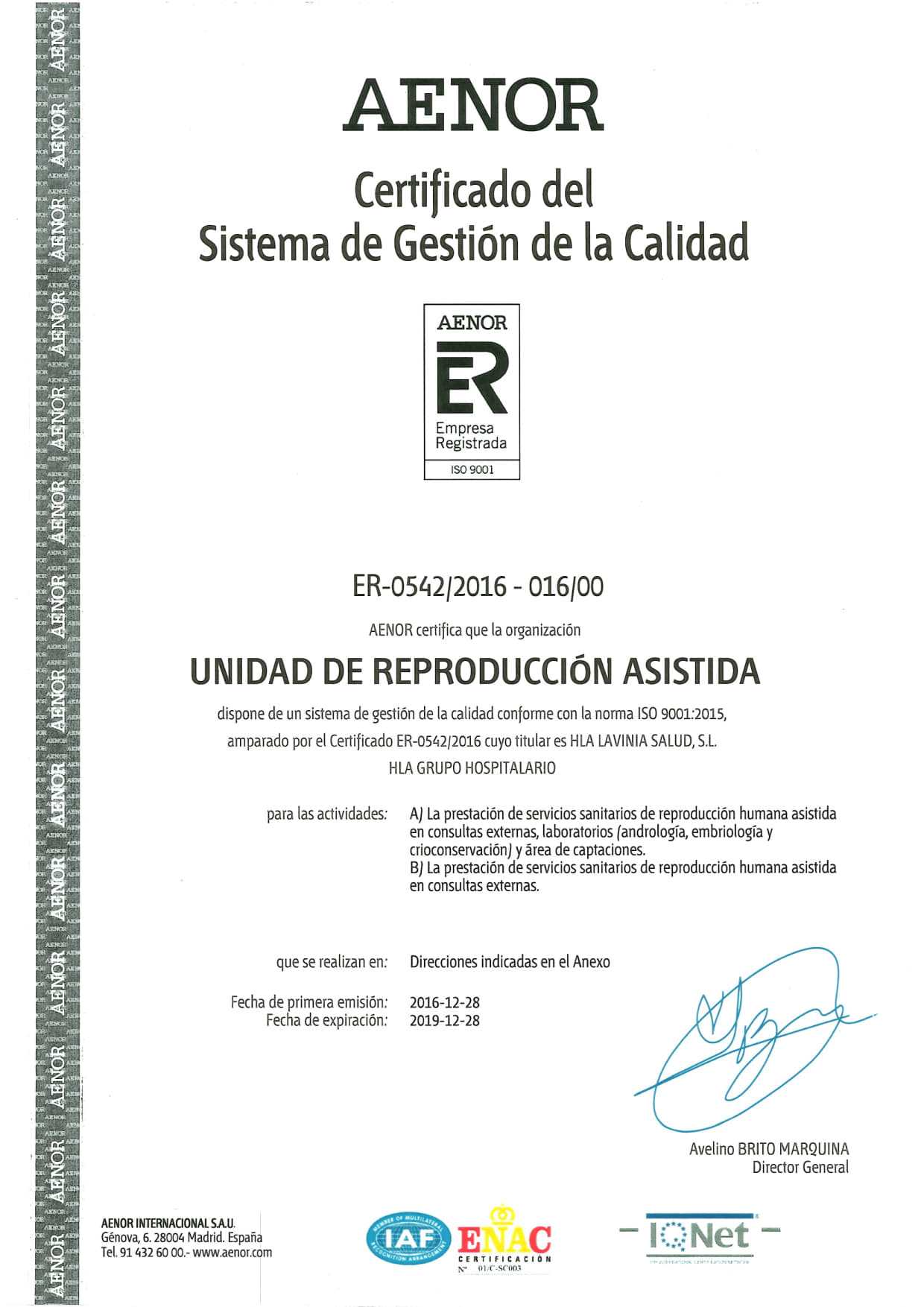 Certificado UR Vistahermosa