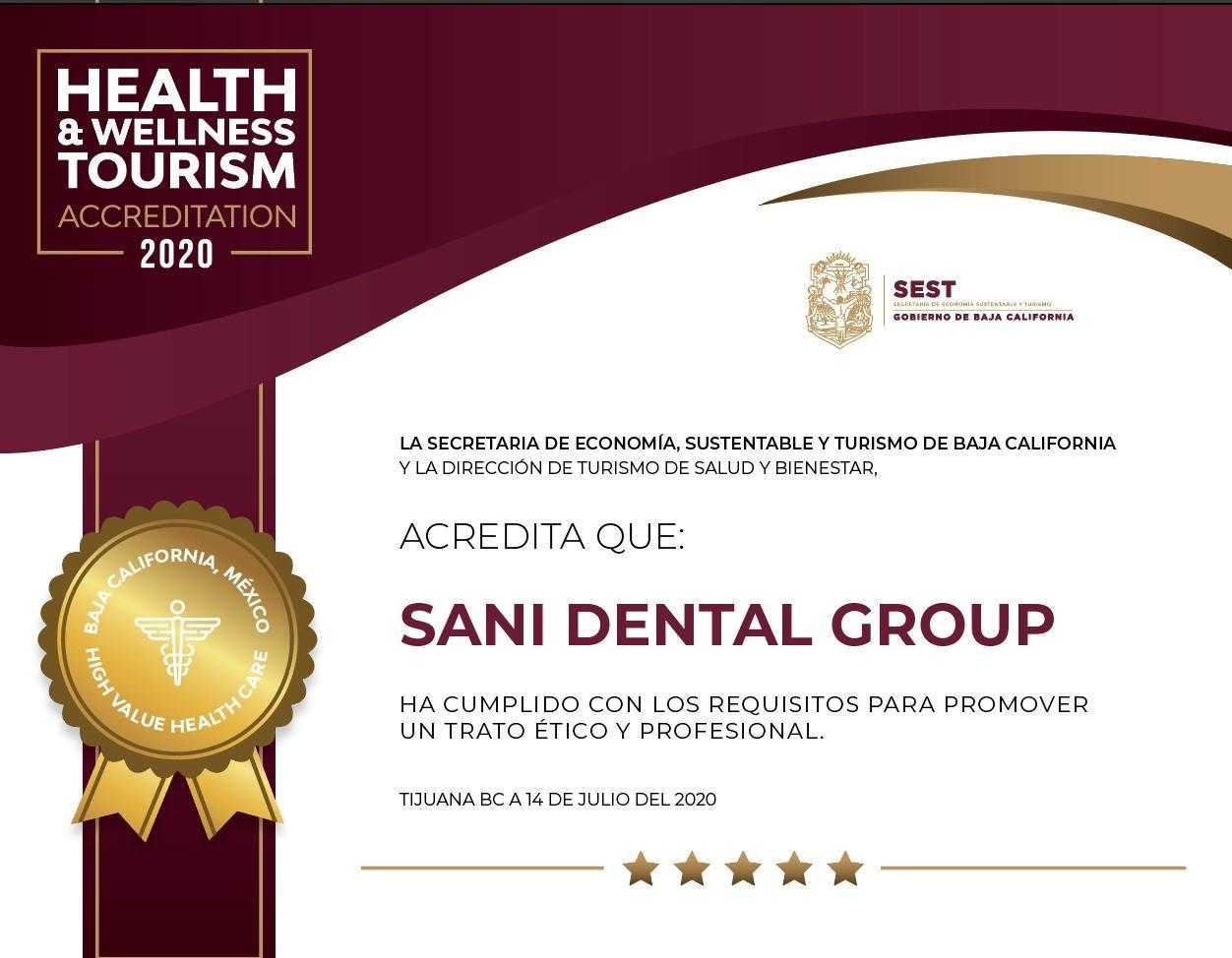 Sani Dental Group Certification