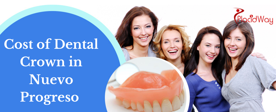 image of dental crown and ladies at background with cost of dental crown text overlay